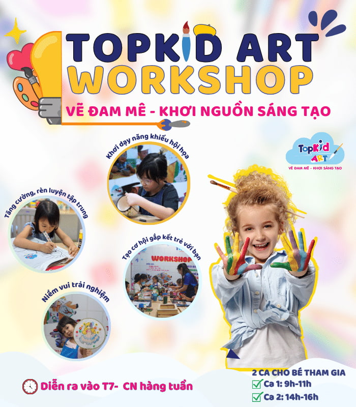 TOPKID Art Workshop vẽ đam mê khơi nguồn sáng tạo