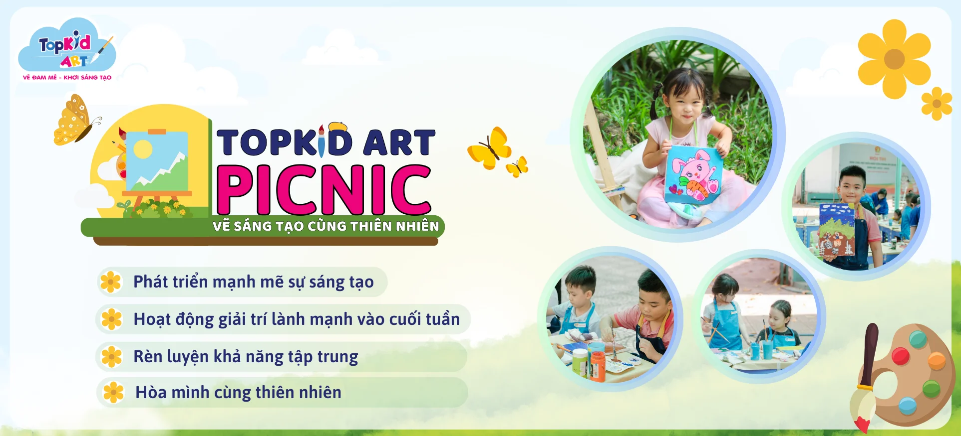 vẽ tranh sáng tạo cùng thiên nhiên topkid art picnic