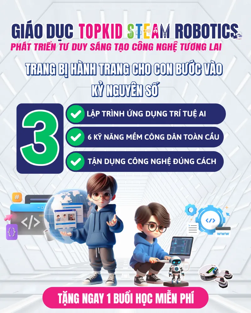 Popup giáo dục Topkid STEAM Robotics