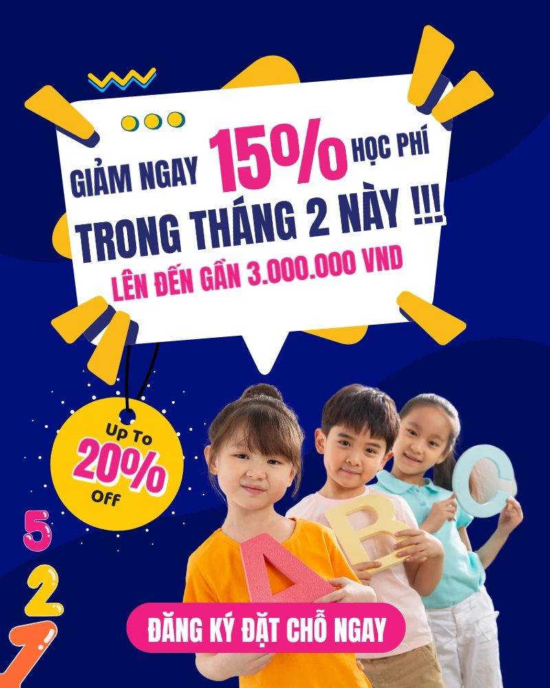 chương trình giảm giá lớp tiền tiểu học