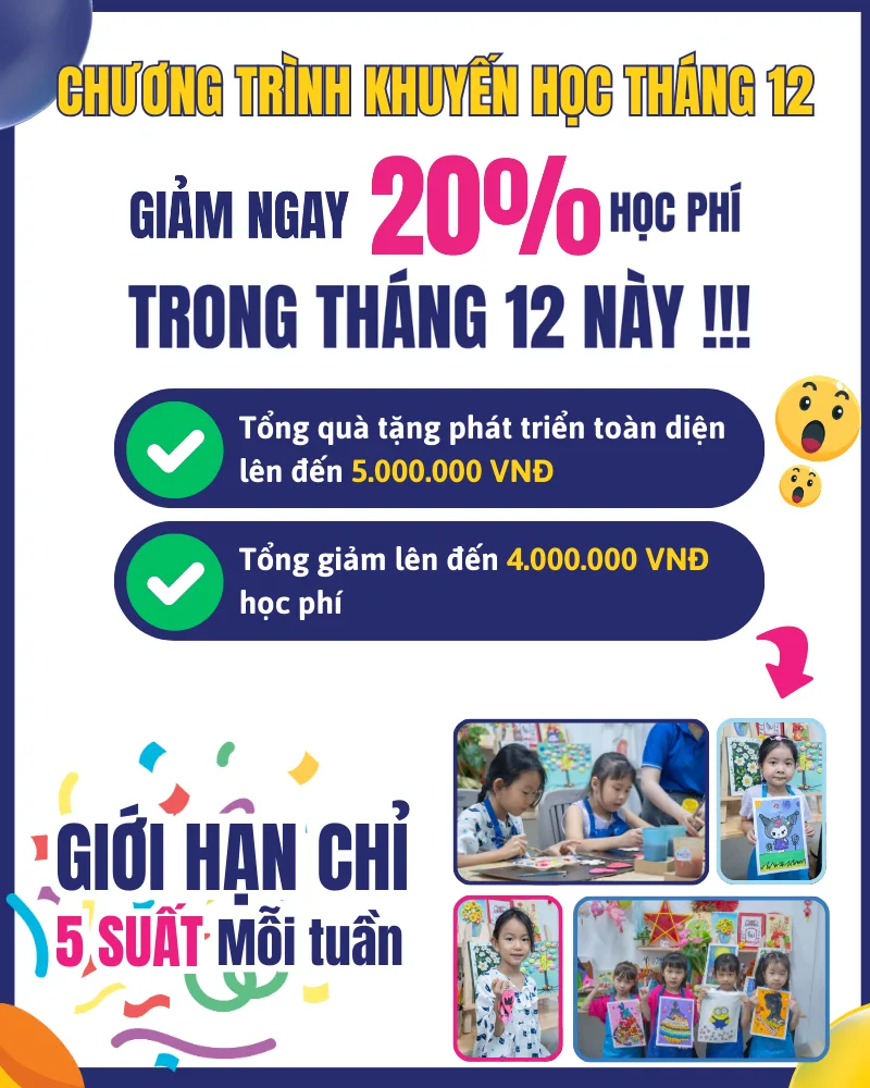 Popup giảm giá học phí tháng 12