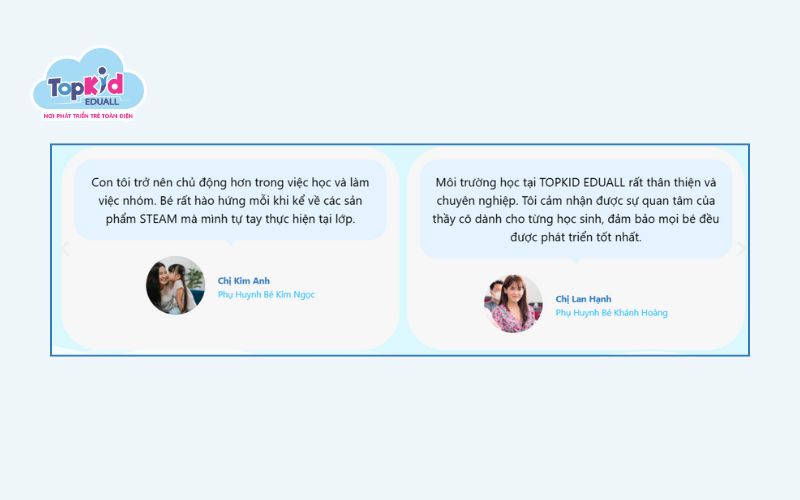 Phụ huynh nói gì về trung tâm dạy STEM của TOPKID EDUALL?