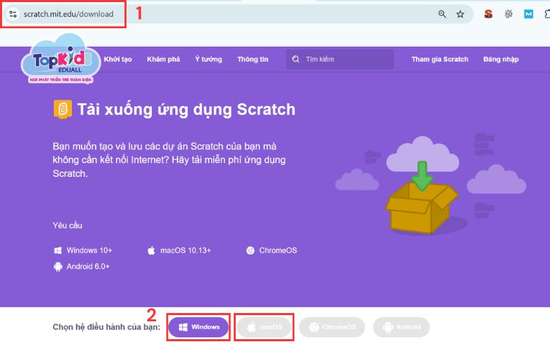 Bước 2: Chọn hệ điều hành phù hợp
