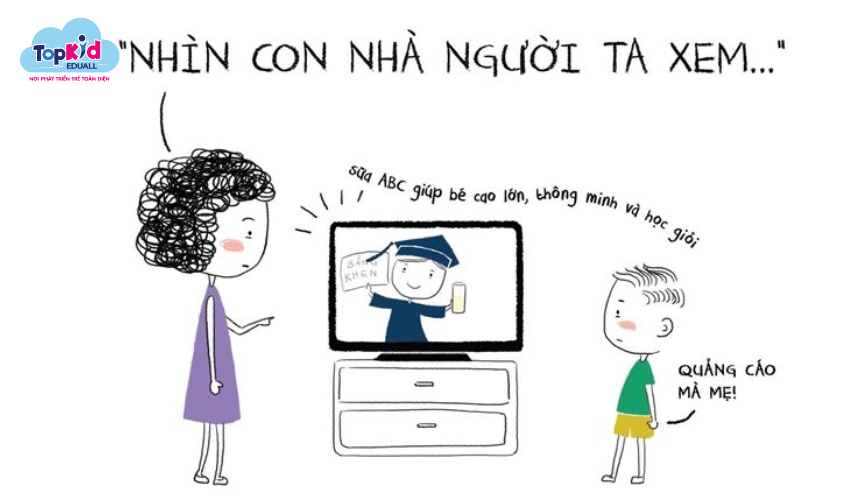 So sánh con với bạn bè.