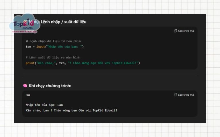Danh sách các lệnh trong Python & cách dùng cho trẻ mới học