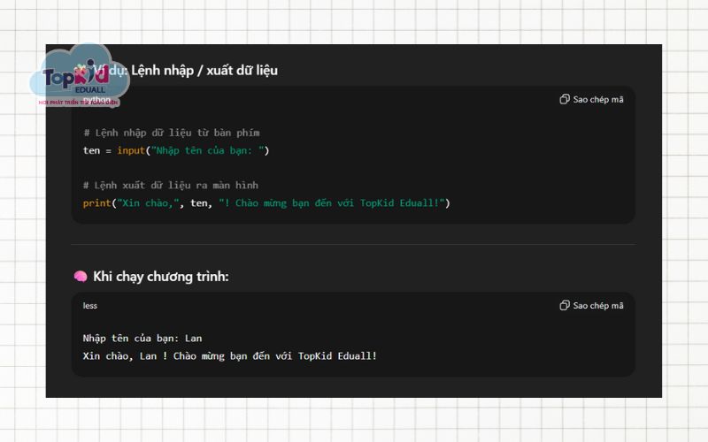 Lệnh nhập/xuất dữ liệu (Input/Output Statements)