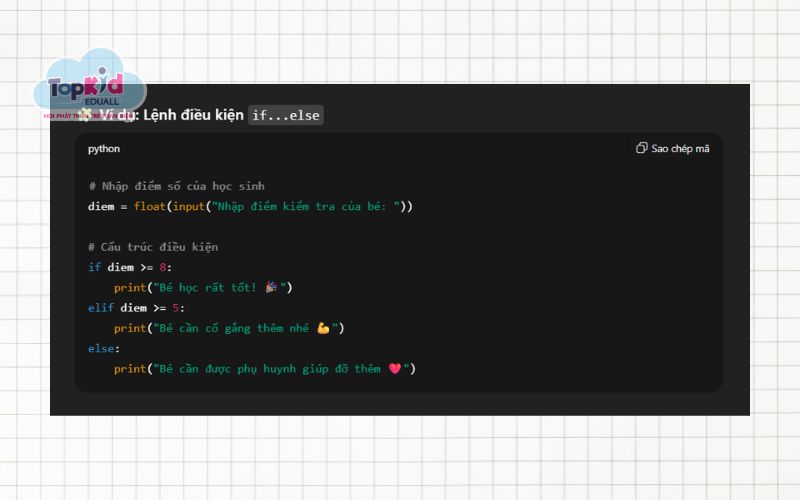 Lệnh điều kiện trong Python