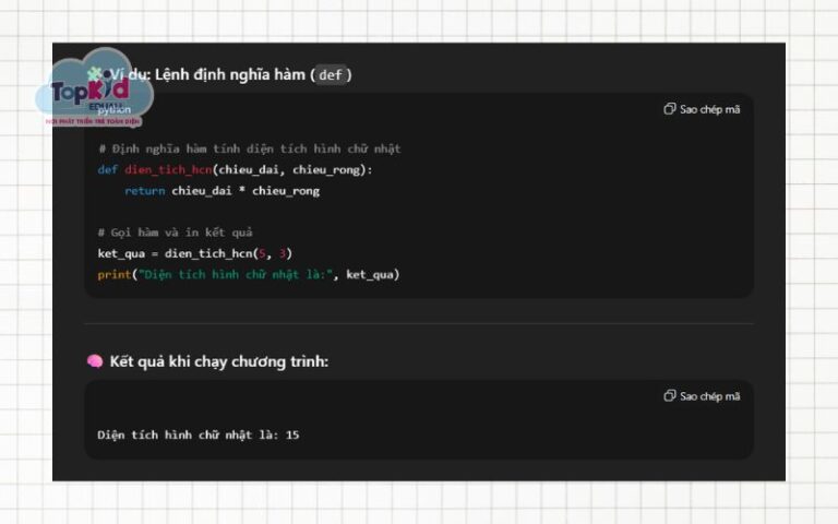Danh sách các lệnh trong Python & cách dùng cho trẻ mới học