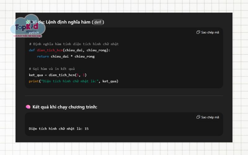 Lệnh định nghĩa hàm