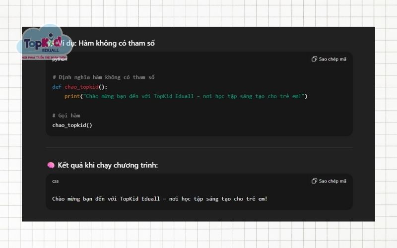 Hàm không có tham số