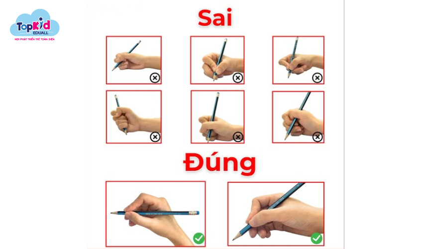 Cách cầm bút đúng cách.
