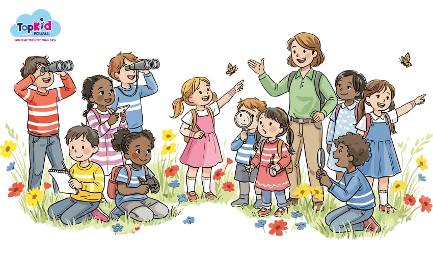 Trẻ em khám phá thiên nhiên giúp phát triển tư duy và khả năng quan sát. Trẻ em khám phá thiên nhiên giúp phát triển tư duy và khả năng quan sát.