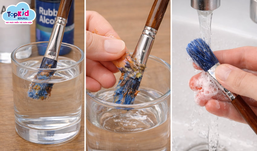 Dùng Acetone hoặc cồn để xử lý cọ khô nặng