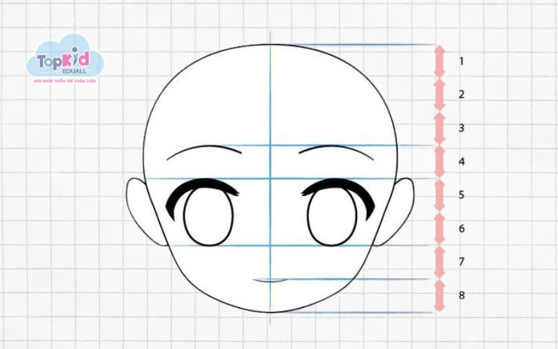 Bước 1 – Phác hình đầu và khuôn mặt