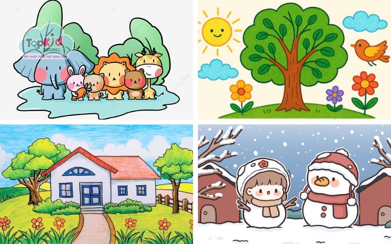 Các chủ đề mẫu tranh vẽ thiếu nhi phổ biến nhất 2026