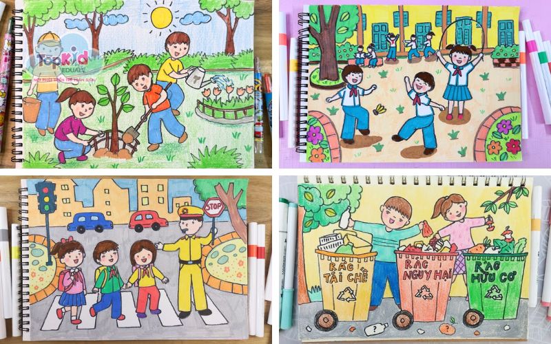 Mẫu tranh vẽ thiếu nhi chủ đề giáo dục & Ý nghĩa (20+ Mẫu)