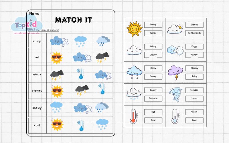 Bài tập chủ đề 9: Thời tiết (Weather)