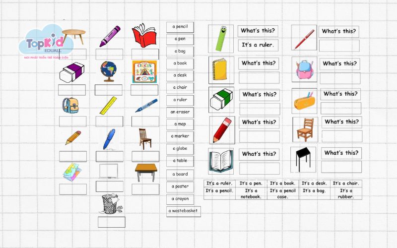 Bài tập chủ đề 5: Đồ vật trong nhà (Household items)