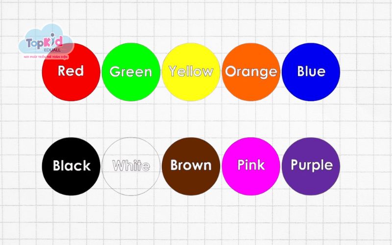 Chủ đề từ vựng tiếng Anh cho trẻ em về màu sắc