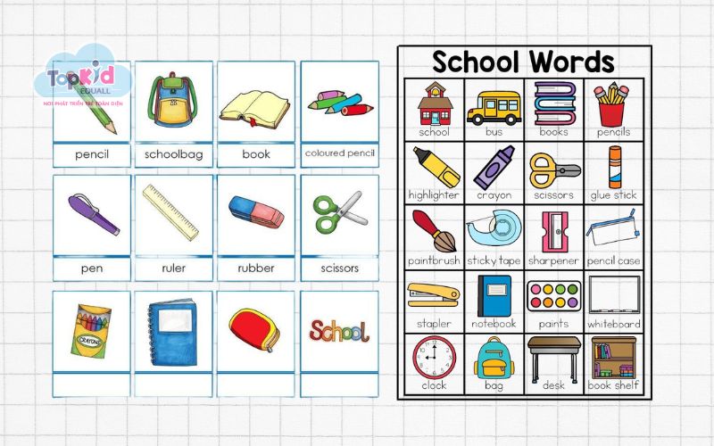 Chủ đề từ vựng tiếng Anh cho trẻ em về trường học