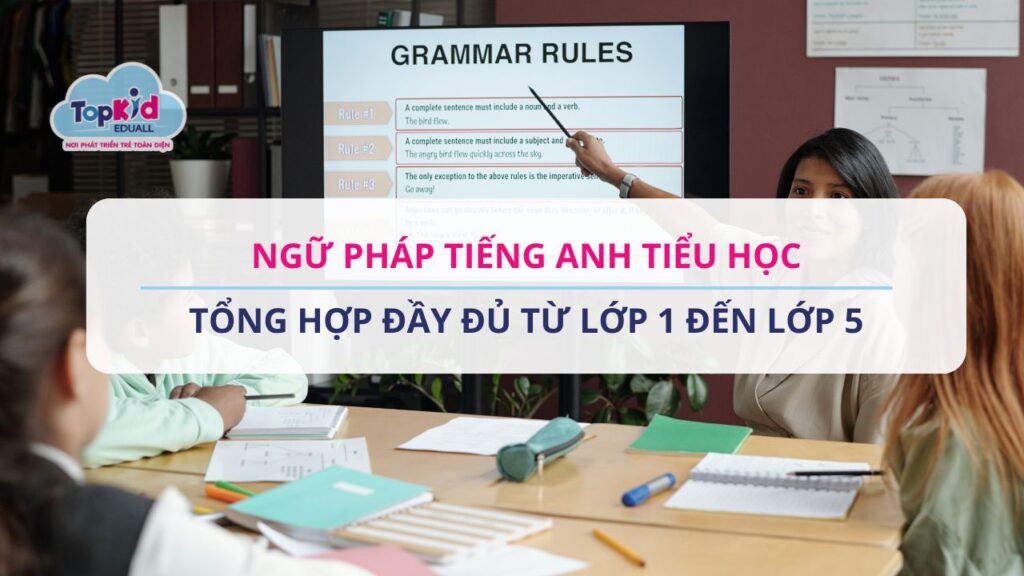 Ngữ pháp tiếng Anh tiểu học: Tổng hợp đầy đủ từ lớp 1 đến lớp 5