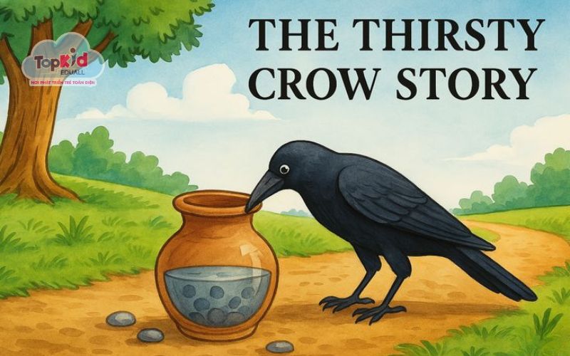 Truyện tiếng Anh cho bé: The Thirsty Crow (Con quạ thông minh)