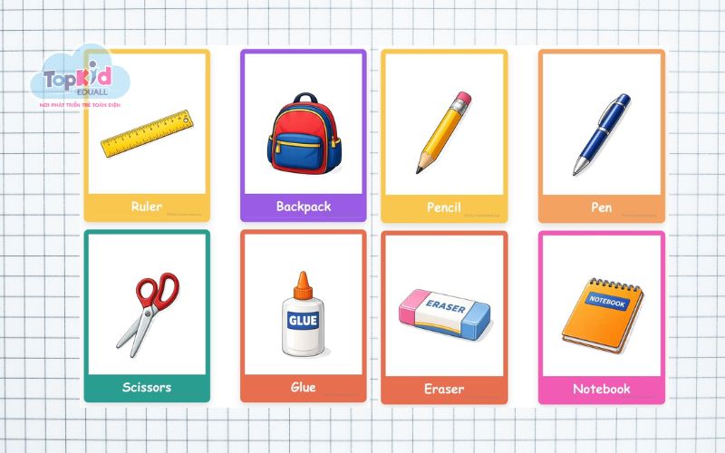 Flashcard trường học (School objects)