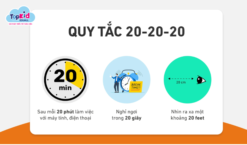 Quy tắc 20- 20- 20 giúp bảo vệ mắt cho bé.